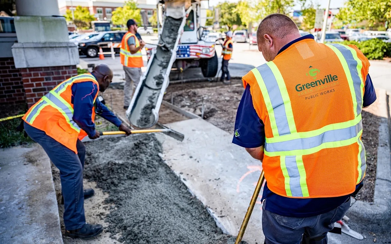 Site team working on concrete works